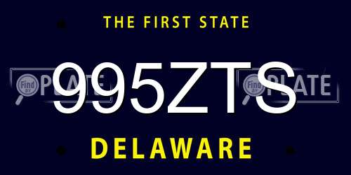 995ZTS Delaware License Plate