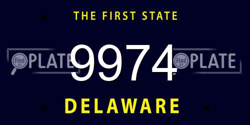 9974 Delaware License Plate