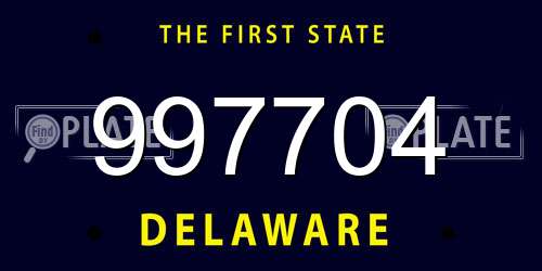 997704 Delaware License Plate