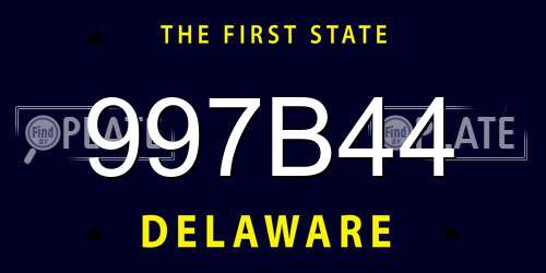997B44 Delaware License Plate
