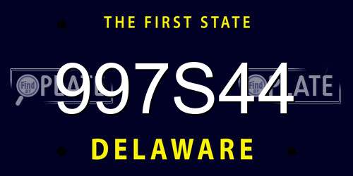 997S44 Delaware License Plate