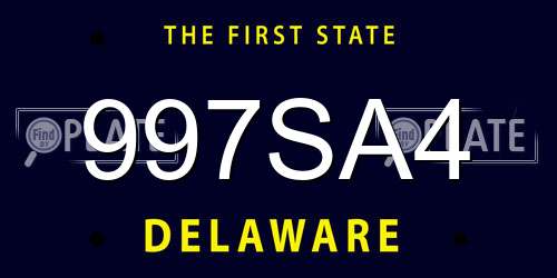 997SA4 Delaware License Plate