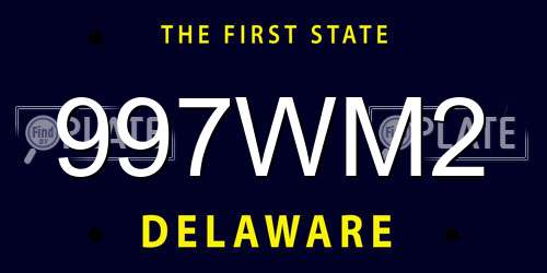 997WM2 Delaware License Plate