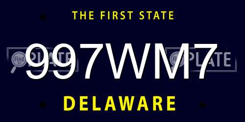 997WM7 Delaware License Plate