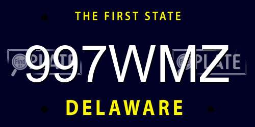 997WMZ Delaware License Plate
