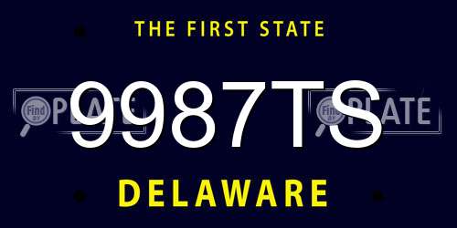 9987TS Delaware License Plate