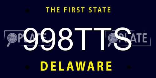 998TTS Delaware License Plate
