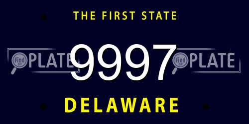 9997 Delaware License Plate