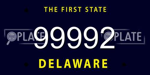 99992 Delaware License Plate
