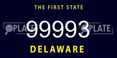 99993 Delaware License Plate
