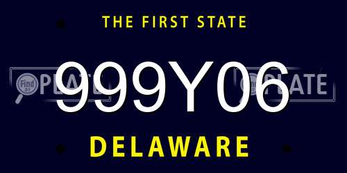 999Y06 Delaware License Plate