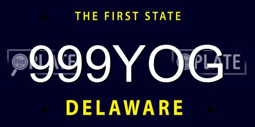 999YOG Delaware License Plate