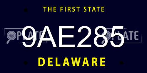 9AE285 Delaware License Plate