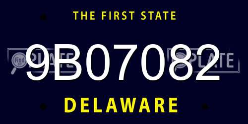 9B07082 Delaware License Plate