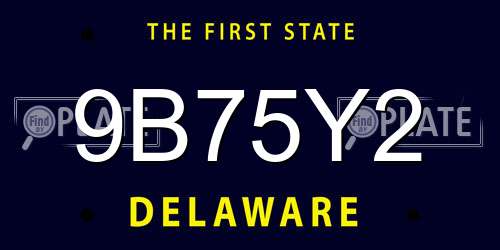 9B75Y2 Delaware License Plate