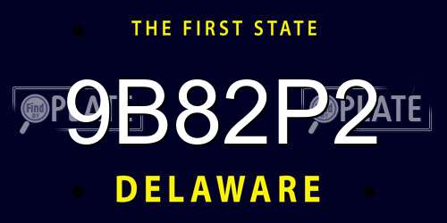 9B82P2 Delaware License Plate