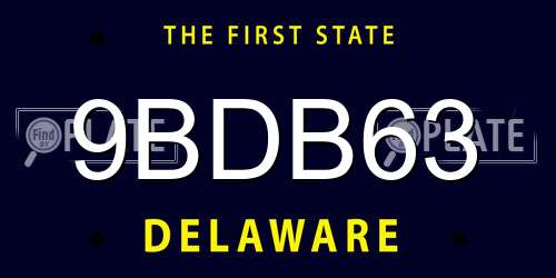 9BDB63 Delaware License Plate