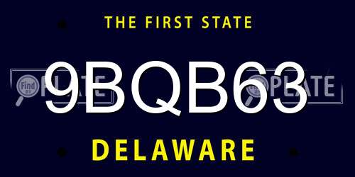 9BQB63 Delaware License Plate