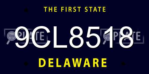 9CL8518 Delaware License Plate
