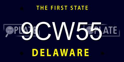 9CW55 Delaware License Plate