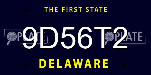 9D56T2 Delaware License Plate