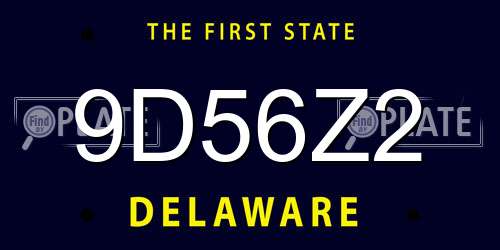 9D56Z2 Delaware License Plate