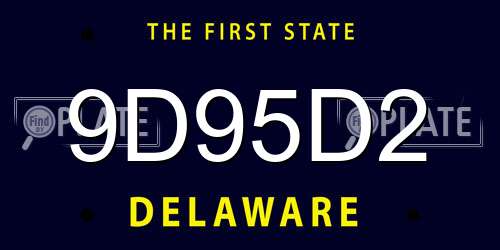 9D95D2 Delaware License Plate