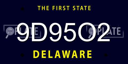 9D95O2 Delaware License Plate