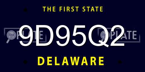 9D95Q2 Delaware License Plate