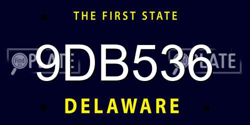 9DB536 Delaware License Plate