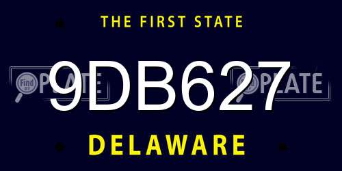 9DB627 Delaware License Plate