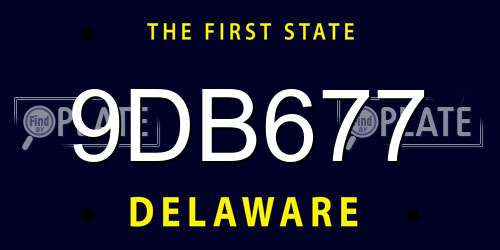 9DB677 Delaware License Plate