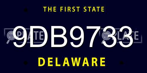 9DB9733 Delaware License Plate