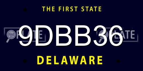 9DBB36 Delaware License Plate