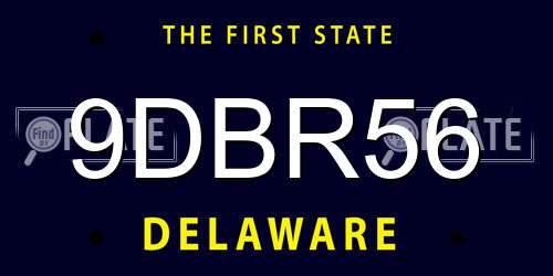 9DBR56 Delaware License Plate