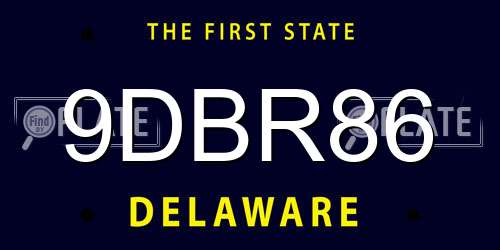 9DBR86 Delaware License Plate