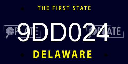9DD024 Delaware License Plate