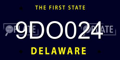 9DO024 Delaware License Plate