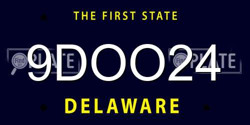 9DOO24 Delaware License Plate