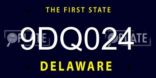 9DQ024 Delaware License Plate