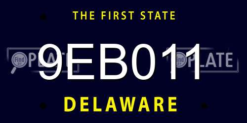 9EB011 Delaware License Plate