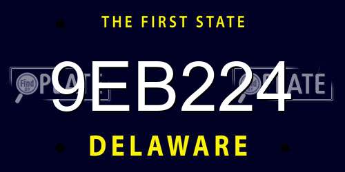 9EB224 Delaware License Plate