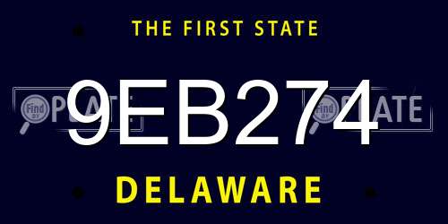 9EB274 Delaware License Plate