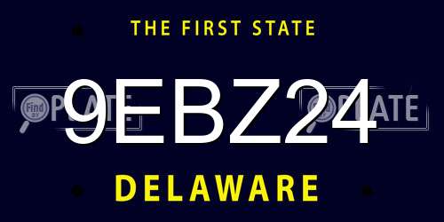 9EBZ24 Delaware License Plate