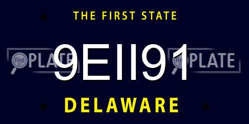 9EII91 Delaware License Plate