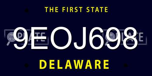 9EOJ698 Delaware License Plate