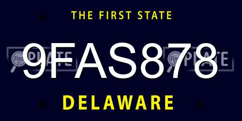 9FAS878 Delaware License Plate