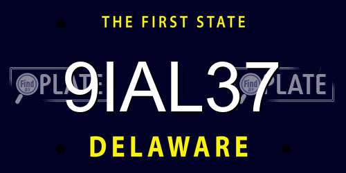 9IAL37 Delaware License Plate