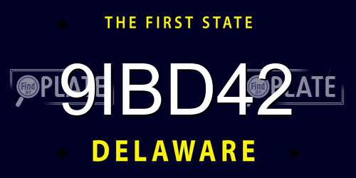 9IBD42 Delaware License Plate