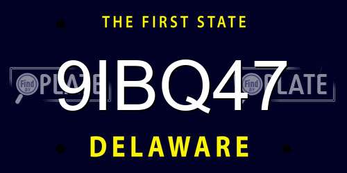 9IBQ47 Delaware License Plate